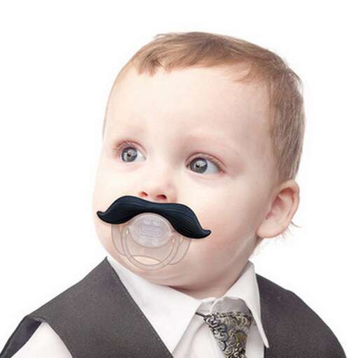 a baby with a moustache and a moustache.