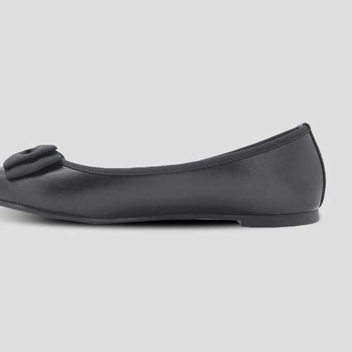 a pair of black leather shoes