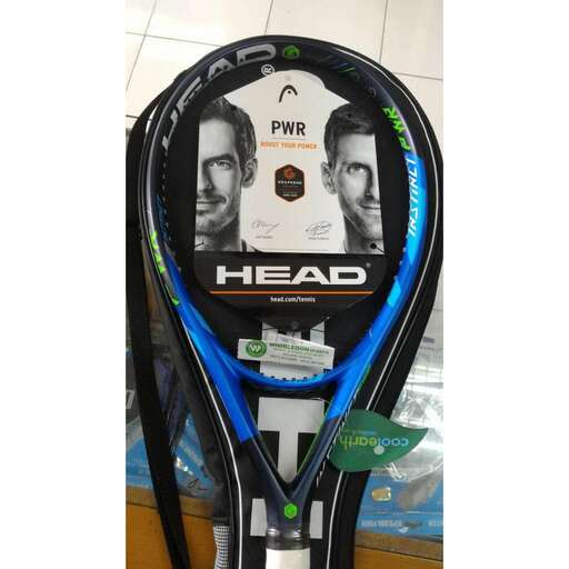 a tennis racket with a picture of a man on it.