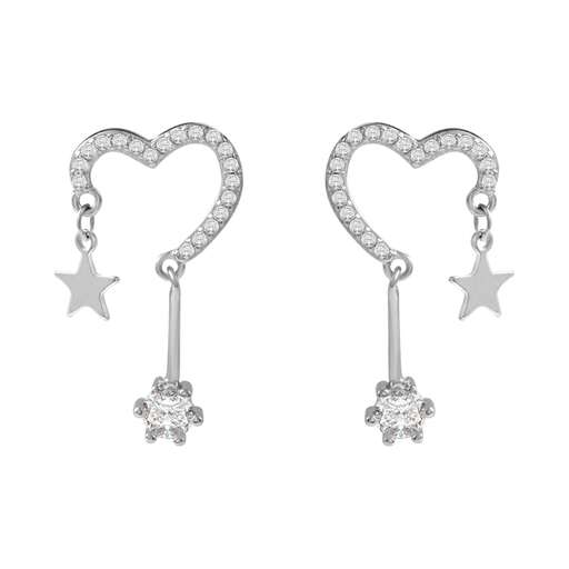 earrings with diamonds in the shape of heart