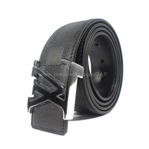 black leather belt with a buckle