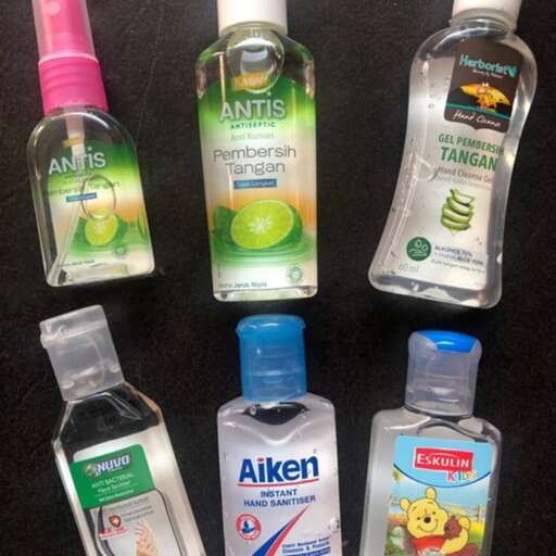 a picture of some bottles of shampoo.
