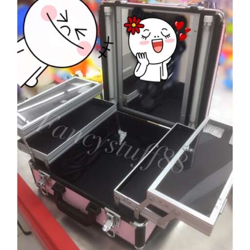 a suitcase with a person inside