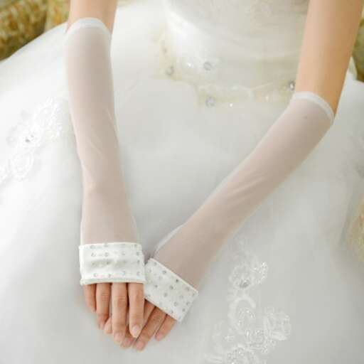 the bride's hands wrapped around her.