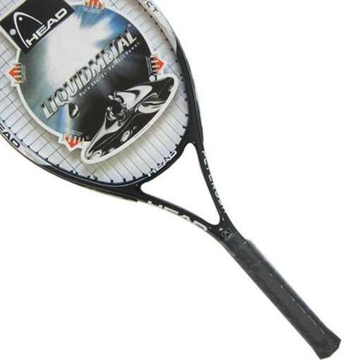 a tennis racket with a picture of a person on it.