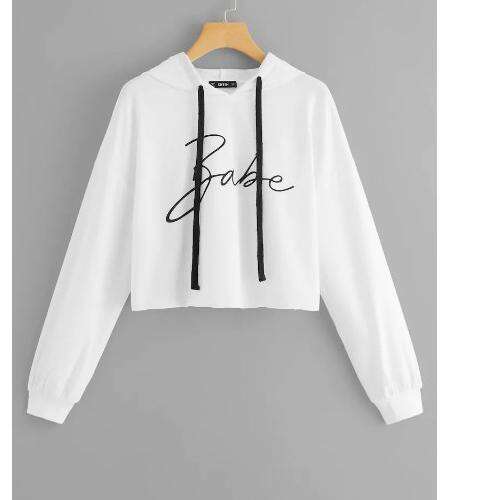 white long sleeved shirt with a black and white design