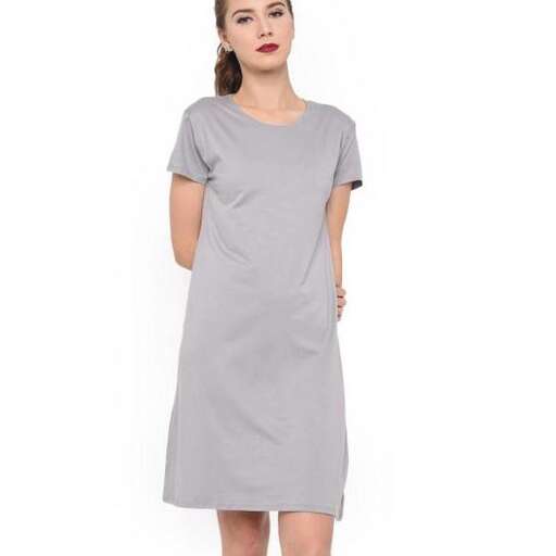 the dress in a v - neck