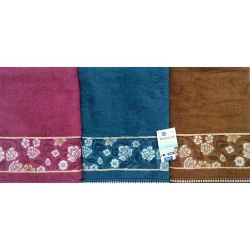 a row of handmade towels