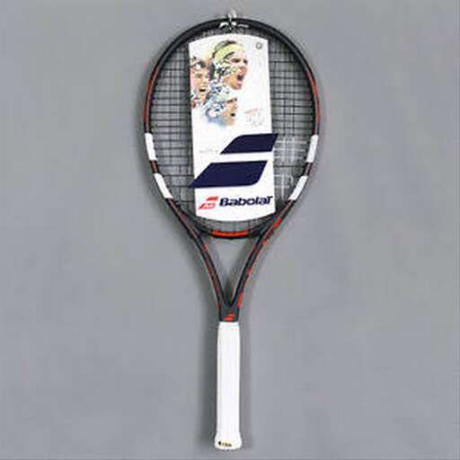 a tennis racket with a picture of a woman on it.