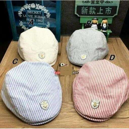 a set of three hats with a white background.