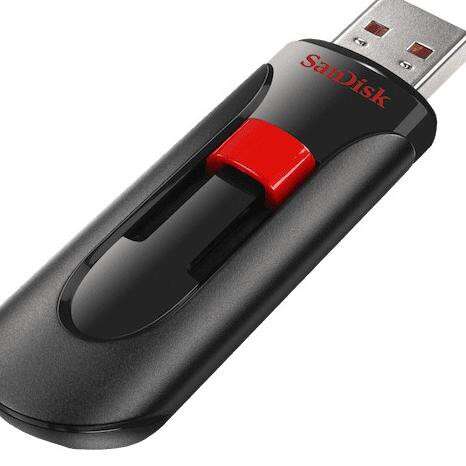 a usb cable with a red plastic opening.