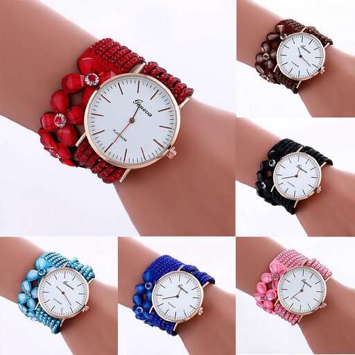 a collage of a watch and bracelets
