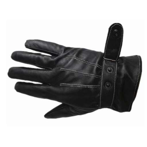 black leather gloves with a slim fit