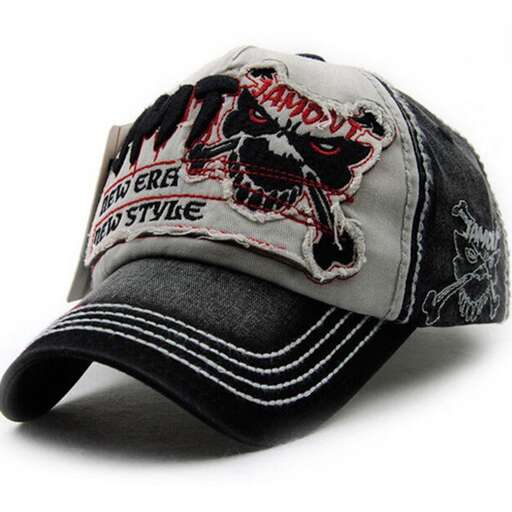 hat with a black logo