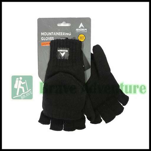 a pair of black gloves with a green background.