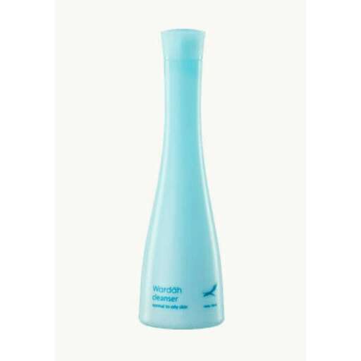 a bottle of blue liquid
