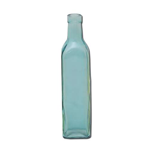 a bottle of blue glass, isolated on white