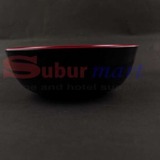 black and red bowl with a red rim