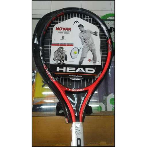 a tennis racket with a man on it.