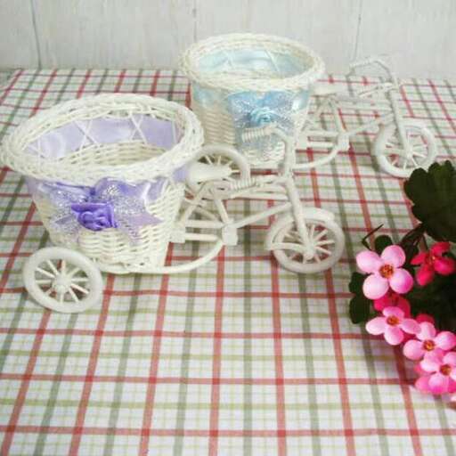 basket and basket in front of a pink flower