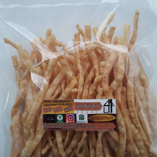 a bag of french fries in a plastic bag.