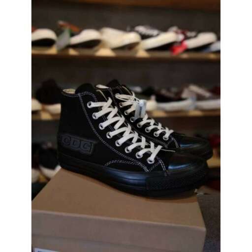 a pair of shoes in a store