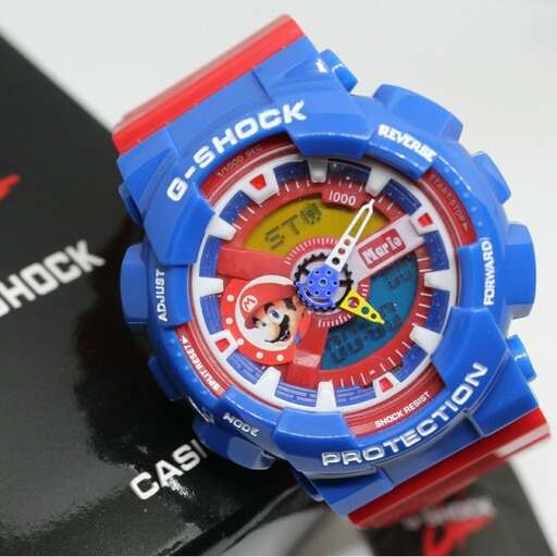 the watch is made of plastic and is a very popular color.