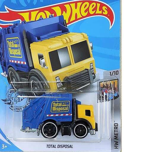 a toy truck with wheels on a toy car.
