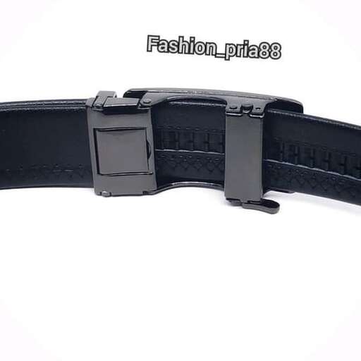 a black leather belt with a buckle.