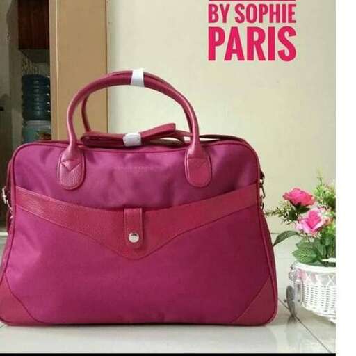 a bag that is made from a leather.