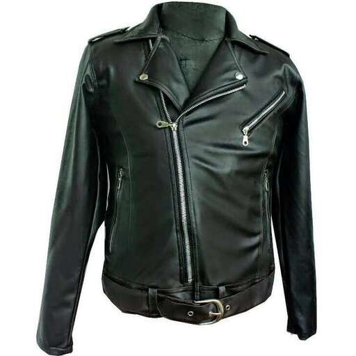 leather jacket in black with a zipper