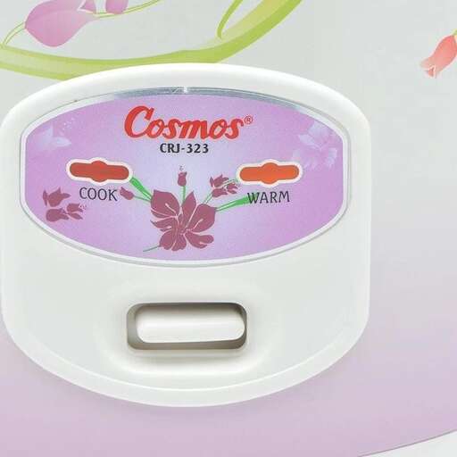 a plastic container with a pink flower on it.
