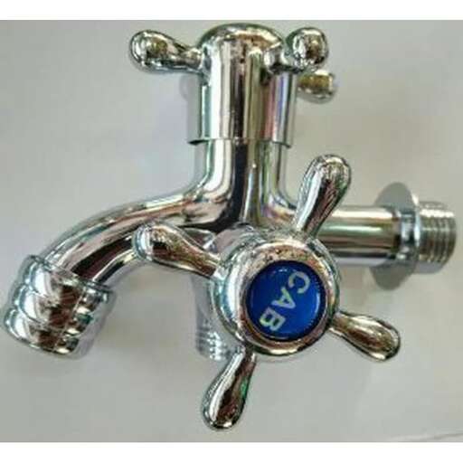 a close up of a faucet in a bathroom