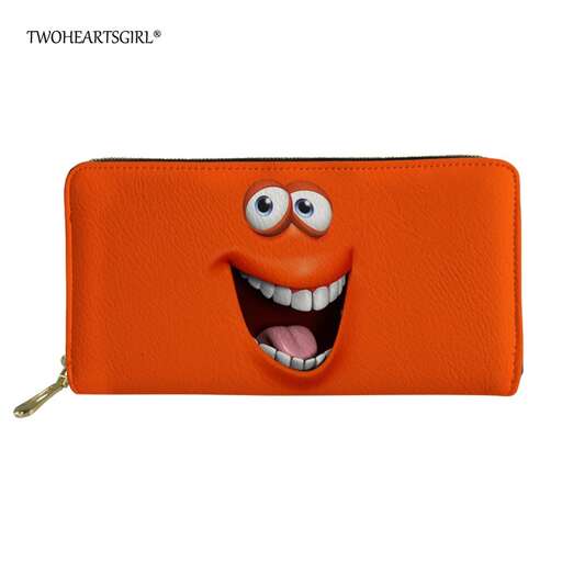 wallet with a smile on it