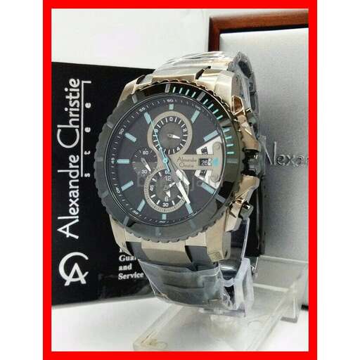 a watch with a black face and a red frame.