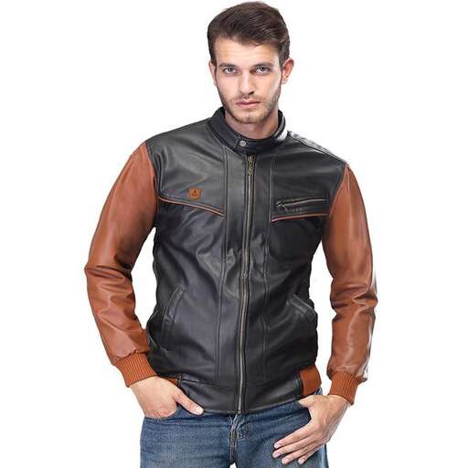 men's leather jacket with a zipper