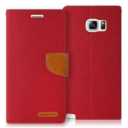 red leather case with a blank cover