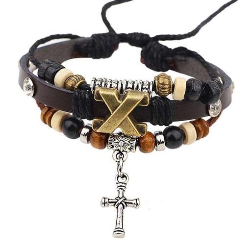 a bracelet with a cross and a cross.