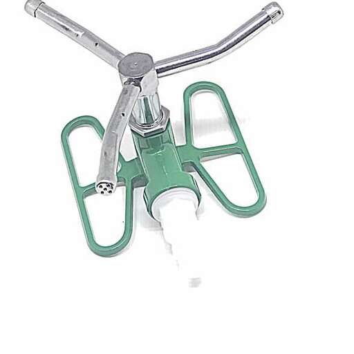 a green and silver tool that is attached to a green metal hook.