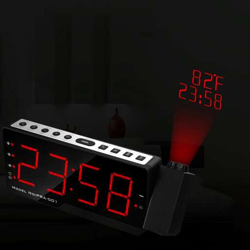digital clock with red led lights and a red led