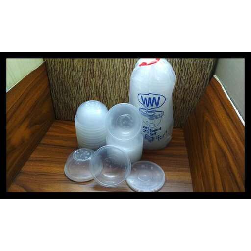 plastic cups in a basket