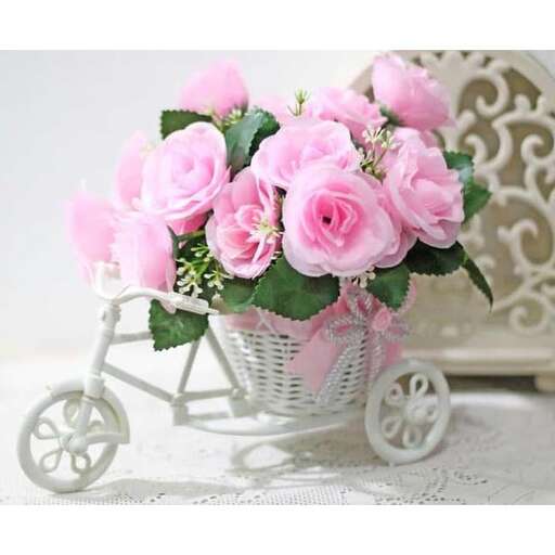 pink roses in a basket