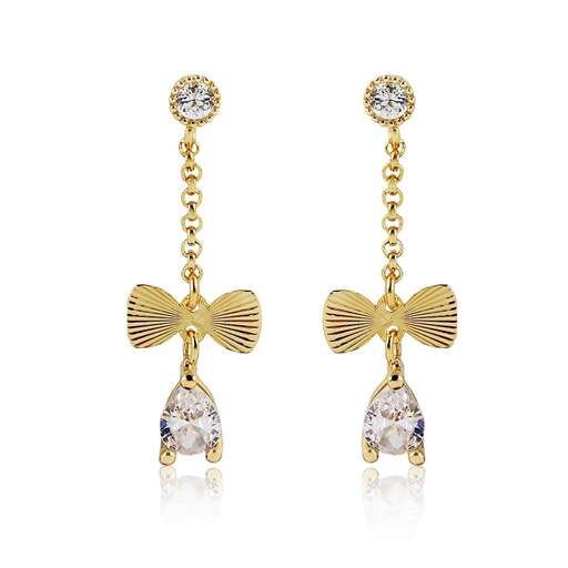 a pair of diamond earrings