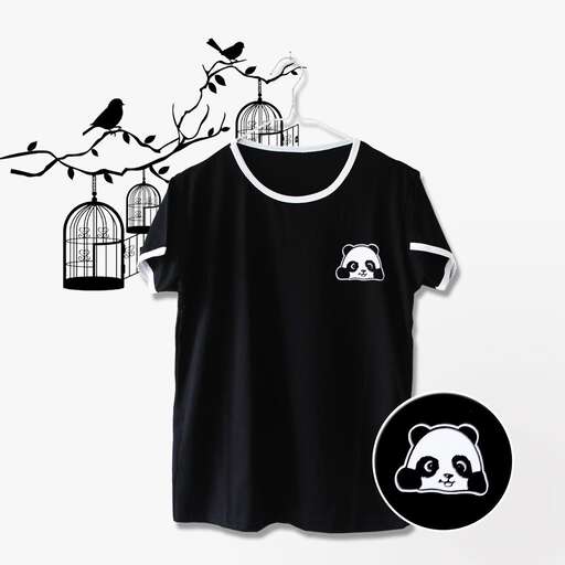 birds in the tree - black t - shirt