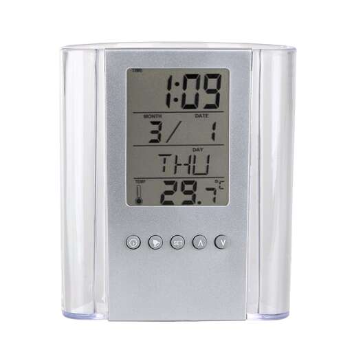 a digital clock with the time displayed on a white background.