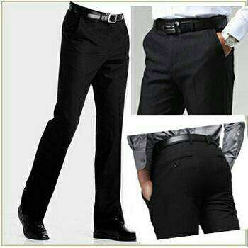 a man in black pants