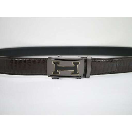leather belt with a buckle