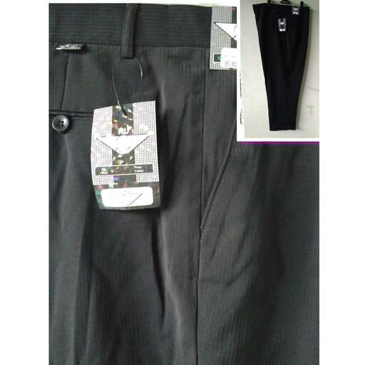 a pair of men's black jeans with a label on the front.