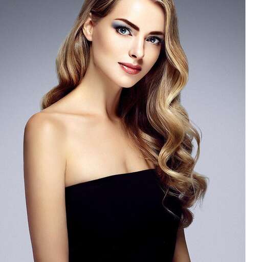 model in a black dress