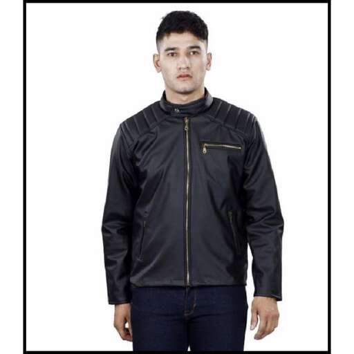 men's leather jacket with a zipper